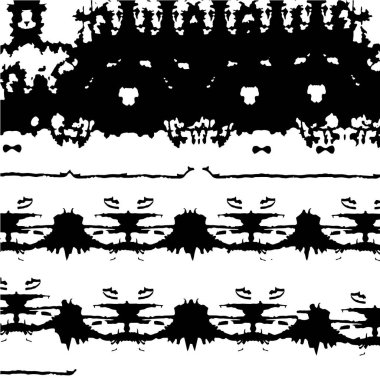 Grunge üst üste biniyor. Soyut siyah-beyaz vektör arkaplanı. Çatlak, leke ve noktalarda kirli desenli tek renkli klasik yüzey. Karanlık korku tarzında eski bir duvar.