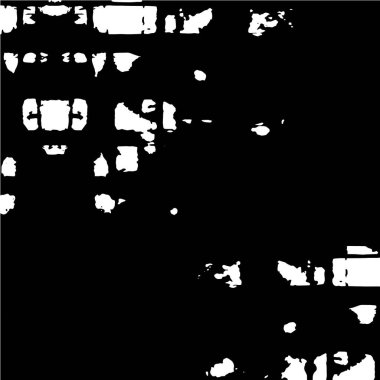 Grunge üst üste biniyor. Soyut siyah-beyaz vektör arkaplanı. Çatlak, leke ve noktalarda kirli desenli tek renkli klasik yüzey. Karanlık korku tarzında eski bir duvar.