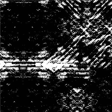 Grunge üst üste biniyor. Soyut siyah-beyaz vektör arkaplanı. Çatlak, leke ve noktalarda kirli desenli tek renkli klasik yüzey. Karanlık korku tarzında eski bir duvar.