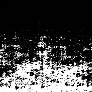 Grunge üst üste biniyor. Soyut siyah-beyaz vektör arkaplanı. Çatlak, leke ve noktalarda kirli desenli tek renkli klasik yüzey. Karanlık korku tarzında eski bir duvar.