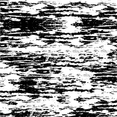 Grunge üst üste biniyor. Soyut siyah-beyaz vektör arkaplanı. Çatlak, leke ve noktalarda kirli desenli tek renkli klasik yüzey. Karanlık korku tarzında eski bir duvar.