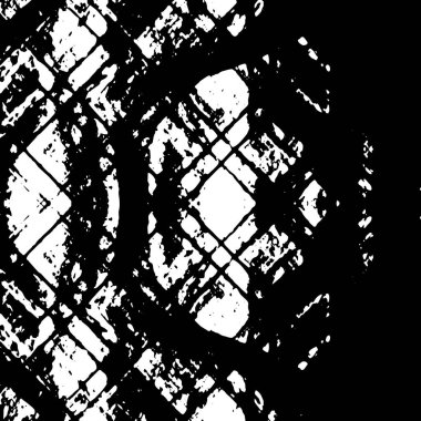 Mürekkep Yazdırma Sıkıntısı Arkaplanı. Grunge Doku. Soyut Siyah-Beyaz çizimi. Vektör.