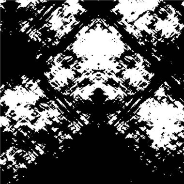 Mürekkep Yazdırma Sıkıntısı Arkaplanı. Grunge Doku. Soyut Siyah-Beyaz çizimi. Vektör.