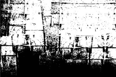 Mürekkep Yazdırma Sıkıntısı Arkaplanı. Grunge Doku. Soyut Siyah-Beyaz çizimi. Vektör.