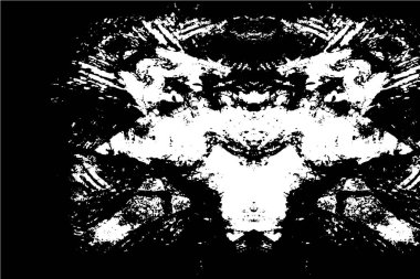 Mürekkep Yazdırma Sıkıntısı Arkaplanı. Grunge Doku. Soyut Siyah-Beyaz çizimi. Vektör.