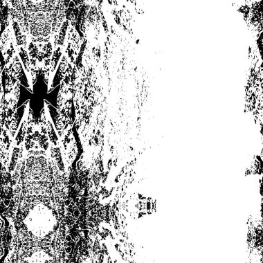 Mürekkep Yazdırma Sıkıntısı Arkaplanı. Grunge Doku. Soyut Siyah-Beyaz çizimi. Vektör.