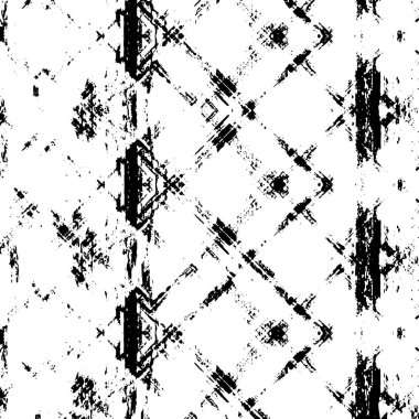 Grunge üst üste biniyor. Soyut siyah-beyaz vektör arkaplanı. Kirli desenli tek renkli vintage yüzey. 