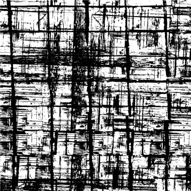 Grunge üst üste biniyor. Soyut siyah-beyaz vektör arkaplanı. Kirli desenli tek renkli vintage yüzey. 