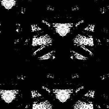 Grunge üst üste biniyor. Soyut siyah-beyaz vektör arkaplanı. Kirli desenli tek renkli vintage yüzey. 