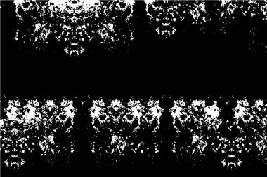 Grunge üst üste biniyor. Soyut siyah-beyaz vektör arkaplanı. Kirli desenli tek renkli vintage yüzey. 