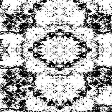 Grunge üst üste biniyor. Soyut siyah-beyaz vektör arkaplanı. Kirli desenli tek renkli vintage yüzey. 