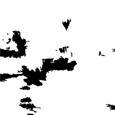 Soyut siyah-beyaz vektör arkaplanı. Çatlak, leke ve noktalarda kirli desenli tek renkli klasik yüzey. Karanlık korku tarzında eski bir duvar.