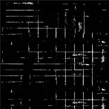Soyut siyah-beyaz vektör arkaplanı. Çatlak, leke ve noktalarda kirli desenli tek renkli klasik yüzey. Karanlık korku tarzında eski bir duvar.