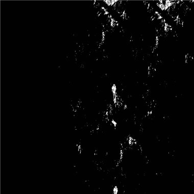 Soyut siyah-beyaz vektör arkaplanı. Çatlak, leke ve noktalarda kirli desenli tek renkli klasik yüzey. Karanlık korku tarzında eski bir duvar.