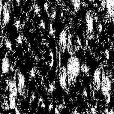 Soyut siyah-beyaz vektör arkaplanı. Çatlak, leke ve noktalarda kirli desenli tek renkli klasik yüzey. Karanlık korku tarzında eski bir duvar.