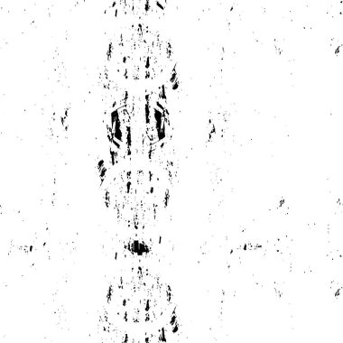 Soyut siyah-beyaz vektör arkaplanı. Çatlak, leke ve noktalarda kirli desenli tek renkli klasik yüzey. Karanlık korku tarzında eski bir duvar.