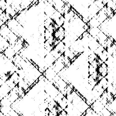 Soyut siyah-beyaz vektör arkaplanı. Çatlak, leke ve noktalarda kirli desenli tek renkli klasik yüzey. Karanlık korku tarzında eski bir duvar.