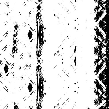 Soyut siyah-beyaz vektör arkaplanı. Çatlak, leke ve noktalarda kirli desenli tek renkli klasik yüzey. Karanlık korku tarzında eski bir duvar.