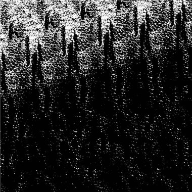 Soyut siyah-beyaz vektör arkaplanı. Çatlak, leke ve noktalarda kirli desenli tek renkli klasik yüzey. Karanlık korku tarzında eski bir duvar.