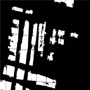 Soyut siyah-beyaz vektör arkaplanı. Çatlak, leke ve noktalarda kirli desenli tek renkli klasik yüzey. Karanlık korku tarzında eski bir duvar.