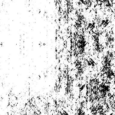 Grunge üst üste biniyor. Soyut siyah-beyaz vektör arkaplanı. Çatlak, leke ve noktalarda kirli desenli tek renkli klasik yüzey. Karanlık korku tarzında eski bir duvar.