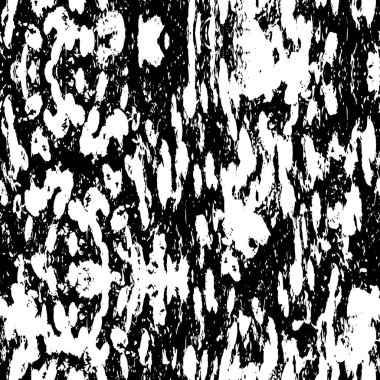 Grunge üst üste biniyor. Soyut siyah-beyaz vektör arkaplanı. Çatlak, leke ve noktalarda kirli desenli tek renkli klasik yüzey. Karanlık korku tarzında eski bir duvar.