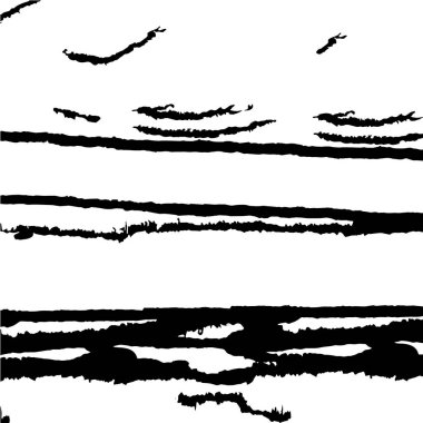 Grunge üst üste biniyor. Soyut siyah-beyaz vektör arkaplanı. Çatlak, leke ve noktalarda kirli desenli tek renkli klasik yüzey. Karanlık korku tarzında eski bir duvar.