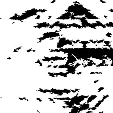 Grunge üst üste biniyor. Soyut siyah-beyaz vektör arkaplanı. Çatlak, leke ve noktalarda kirli desenli tek renkli klasik yüzey. Karanlık korku tarzında eski bir duvar.