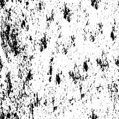 Grunge üst üste biniyor. Soyut siyah-beyaz vektör arkaplanı. Çatlak, leke ve noktalarda kirli desenli tek renkli klasik yüzey. Karanlık korku tarzında eski bir duvar.