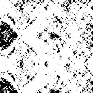 Grunge üst üste biniyor. Soyut siyah-beyaz vektör arkaplanı. Çatlak, leke ve noktalarda kirli desenli tek renkli klasik yüzey. Karanlık korku tarzında eski bir duvar.