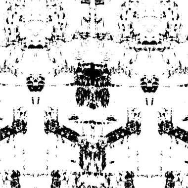 Grunge üst üste biniyor. Soyut siyah-beyaz vektör arkaplanı. Çatlak, leke ve noktalarda kirli desenli tek renkli klasik yüzey. Karanlık korku tarzında eski bir duvar.