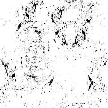 Grunge üst üste biniyor. Soyut siyah-beyaz vektör arkaplanı. Çatlak, leke ve noktalarda kirli desenli tek renkli klasik yüzey. Karanlık korku tarzında eski bir duvar.