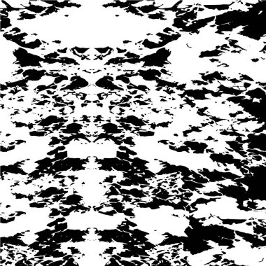 Grunge üst üste biniyor. Soyut siyah-beyaz vektör arkaplanı. Çatlak, leke ve noktalarda kirli desenli tek renkli klasik yüzey. Karanlık korku tarzında eski bir duvar.