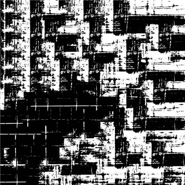 Grunge üst üste biniyor. Soyut siyah-beyaz vektör arkaplanı. Çatlak, leke ve noktalarda kirli desenli tek renkli klasik yüzey. Karanlık korku tarzında eski bir duvar.