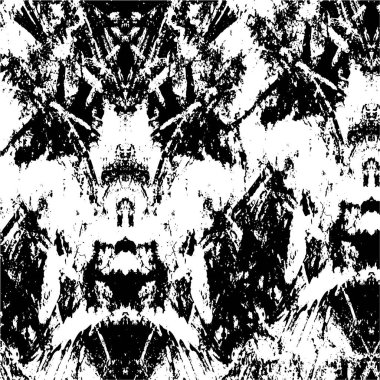 Grunge üst üste biniyor. Soyut siyah-beyaz vektör arkaplanı. Çatlak, leke ve noktalarda kirli desenli tek renkli klasik yüzey. Karanlık korku tarzında eski bir duvar.