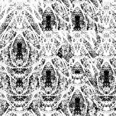 Grunge üst üste biniyor. Soyut siyah-beyaz vektör arkaplanı. Çatlak, leke ve noktalarda kirli desenli tek renkli klasik yüzey. Karanlık korku tarzında eski bir duvar.