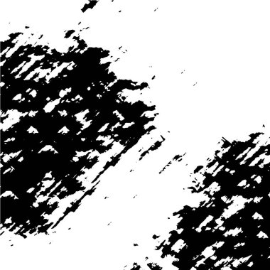 Grunge üst üste biniyor. Soyut siyah-beyaz vektör arkaplanı. Çatlak, leke ve noktalarda kirli desenli tek renkli klasik yüzey. Karanlık korku tarzında eski bir duvar.