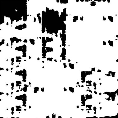 Grunge üst üste biniyor. Soyut siyah-beyaz vektör arkaplanı. Çatlak, leke ve noktalarda kirli desenli tek renkli klasik yüzey. Karanlık korku tarzında eski bir duvar.