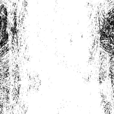 Grunge üst üste biniyor. Soyut siyah-beyaz vektör arkaplanı. Çatlak, leke ve noktalarda kirli desenli tek renkli klasik yüzey. Karanlık korku tarzında eski bir duvar.