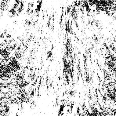 Grunge üst üste biniyor. Soyut siyah-beyaz vektör arkaplanı. Çatlak, leke ve noktalarda kirli desenli tek renkli klasik yüzey. Karanlık korku tarzında eski bir duvar.