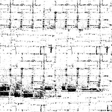 Grunge üst üste biniyor. Soyut siyah-beyaz vektör arkaplanı. Çatlak, leke ve noktalarda kirli desenli tek renkli klasik yüzey. Karanlık korku tarzında eski bir duvar.