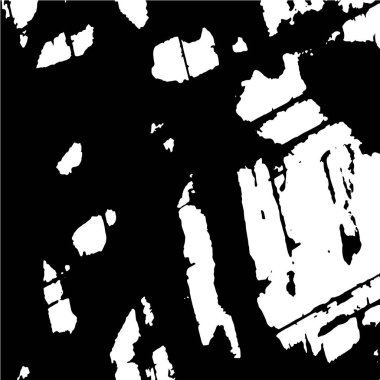 Grunge üst üste biniyor. Soyut siyah-beyaz vektör arkaplanı. Çatlak, leke ve noktalarda kirli desenli tek renkli klasik yüzey. Karanlık korku tarzında eski bir duvar.