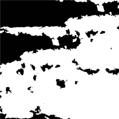 Grunge üst üste biniyor. Soyut siyah-beyaz vektör arkaplanı. Çatlak, leke ve noktalarda kirli desenli tek renkli klasik yüzey. Karanlık korku tarzında eski bir duvar.