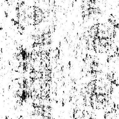 Grunge üst üste biniyor. Soyut siyah-beyaz vektör arkaplanı. Çatlak, leke ve noktalarda kirli desenli tek renkli klasik yüzey. Karanlık korku tarzında eski bir duvar.