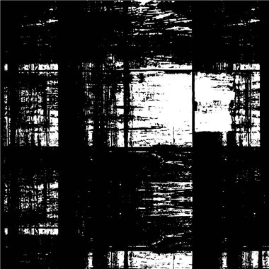 Siyah beyaz desenli, noktalı, lekeli, çizik ve çizikli sıkıntılı bir arkaplan. Soyut vektör illüstrasyonu.