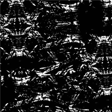 Grunge üst üste biniyor. Soyut siyah-beyaz vektör arkaplanı. Çatlak, leke ve noktalarda kirli desenli tek renkli klasik yüzey. Karanlık korku tarzında eski bir duvar.