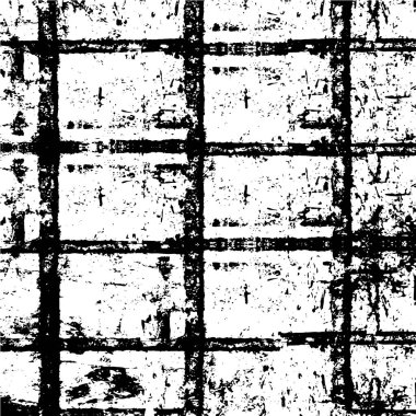 Grunge üst üste biniyor. Soyut siyah-beyaz vektör arkaplanı. Çatlak, leke ve noktalarda kirli desenli tek renkli klasik yüzey. Karanlık korku tarzında eski bir duvar.
