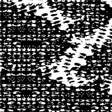 Grunge üst üste biniyor. Soyut siyah-beyaz vektör arkaplanı. Çatlak, leke ve noktalarda kirli desenli tek renkli klasik yüzey. Karanlık korku tarzında eski bir duvar.