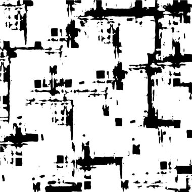 Siyah beyaz desenli sıkıntılı bir desen. Çizikler ve çizikler. soyut vektör illüstrasyonu.