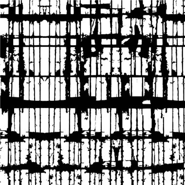 Grunge üst üste biniyor. Soyut siyah-beyaz vektör arkaplanı. Çatlak, leke ve noktalarda kirli desenli tek renkli klasik yüzey. Karanlık korku tarzında eski bir duvar.